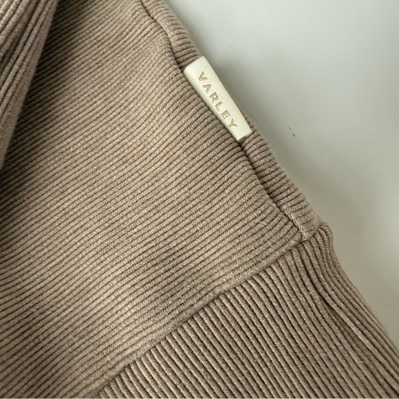 Varley Vine Half Zip Pullover Taupe Marl Ottoman Rib Oversized Small - Picture 5 of 6